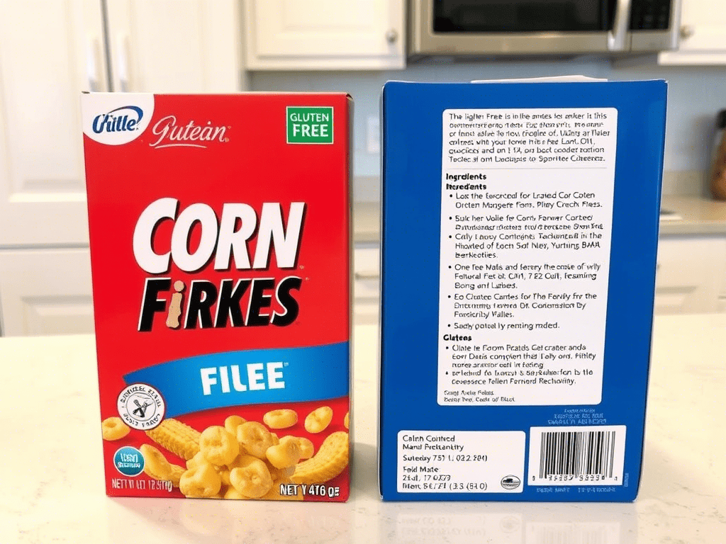 “are corn flakes gluten free? label comparison on cereal boxes”