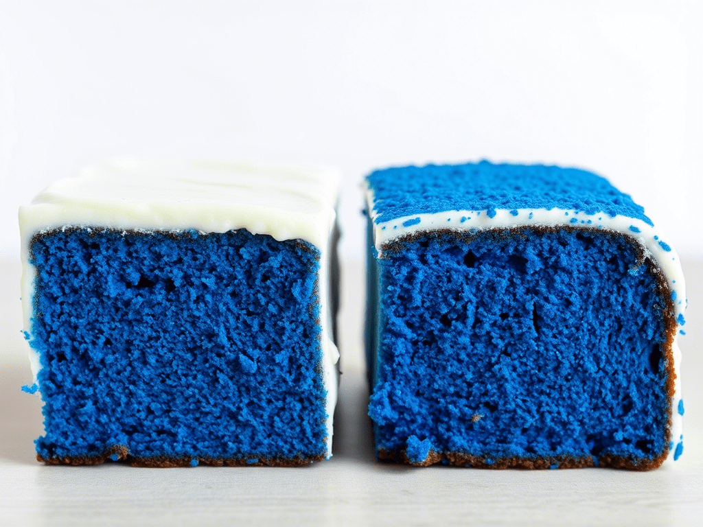 “common baking mistakes in blue velvet cake color and texture”