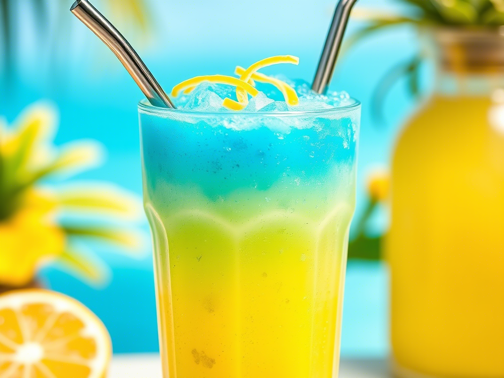 "frozen electric lemonade recipe in a chilled glass"