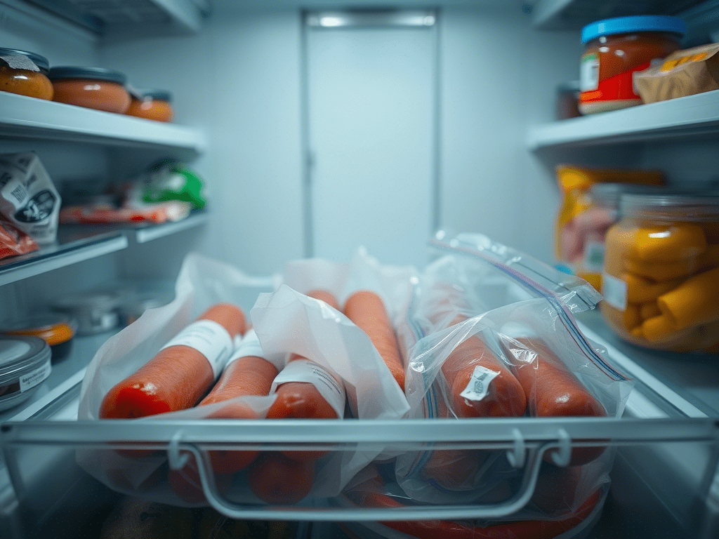 Fridge storage of meat in wax paper and airtight bags
