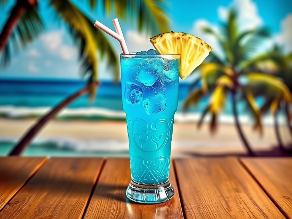 "tropical twist electric lemonade with pineapple garnish"