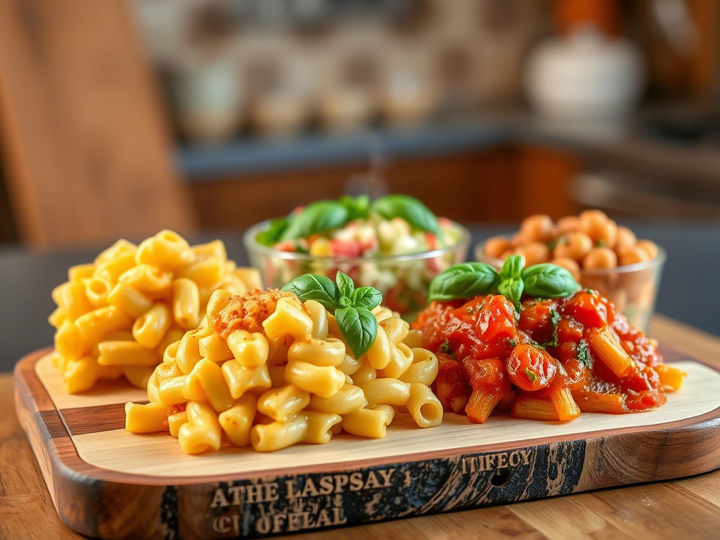 Three creative cavatappi recipes: cheese, salad, and tomato basil