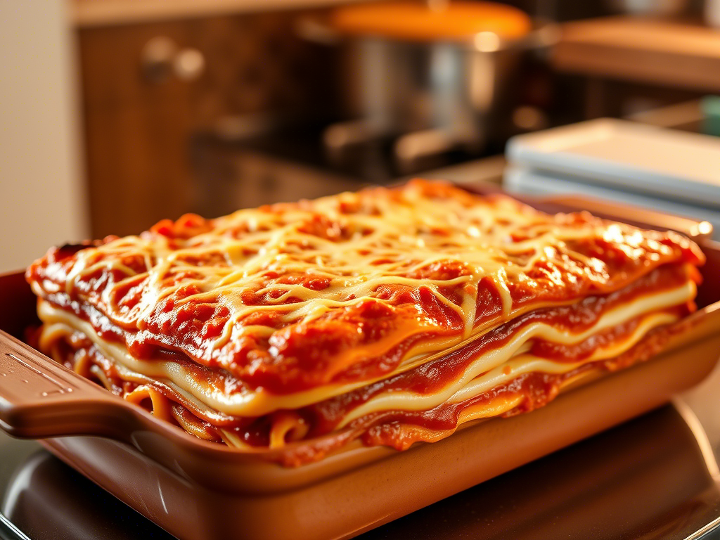 how to layer lasagna with sauce, cheese, and noodles in even lasagna layers