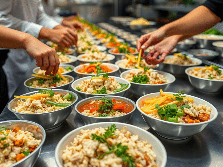 A vibrant rice bowl express meal featuring a beautifully arranged chicken rice bowl, surrounded by colorful bowl meals, detailed chicken and rice bowl recipe components, and inspiring rice bowl ideas, all captured in a fresh, appetizing presentation.
