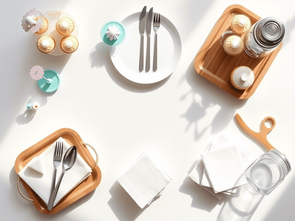 “baby shower hosting tools including cupcake stands and party decor”