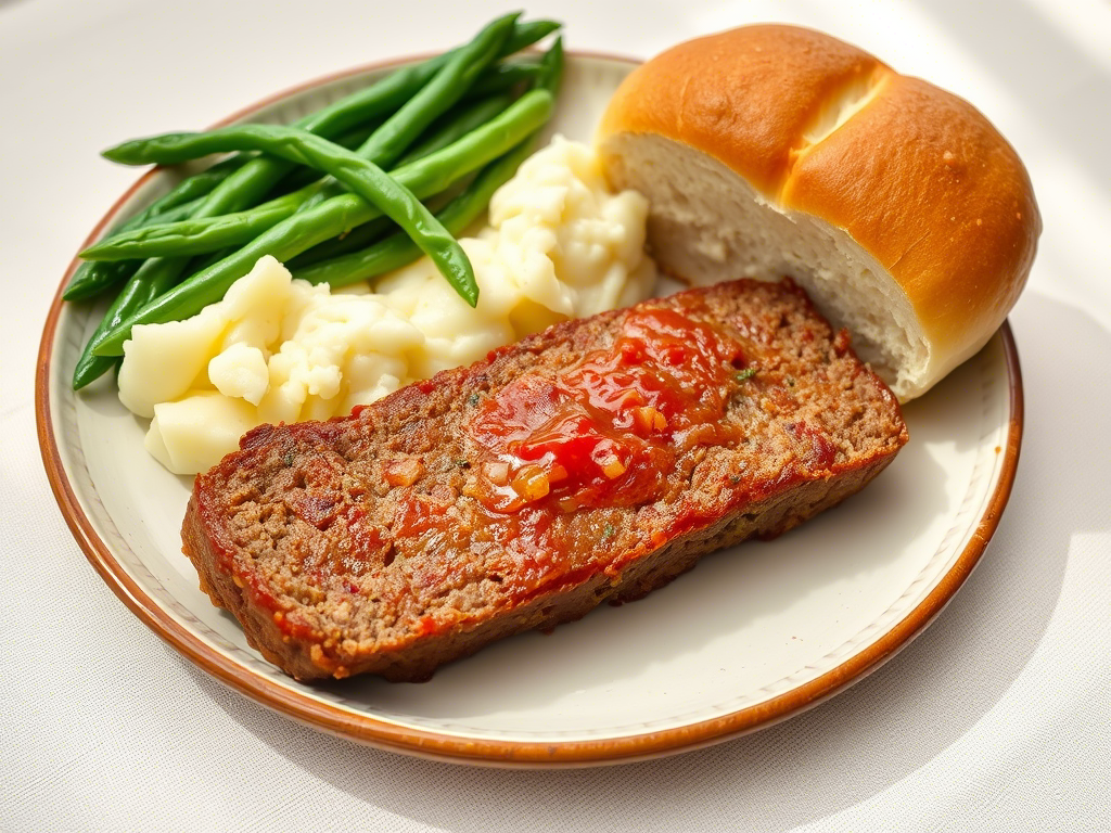 “what to serve with betty crocker meatloaf full dinner plate”
