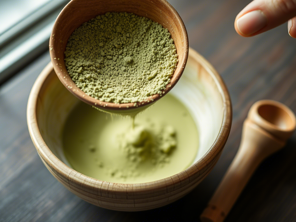 how to brew matcha green tea with ceremonial powder and chashaku