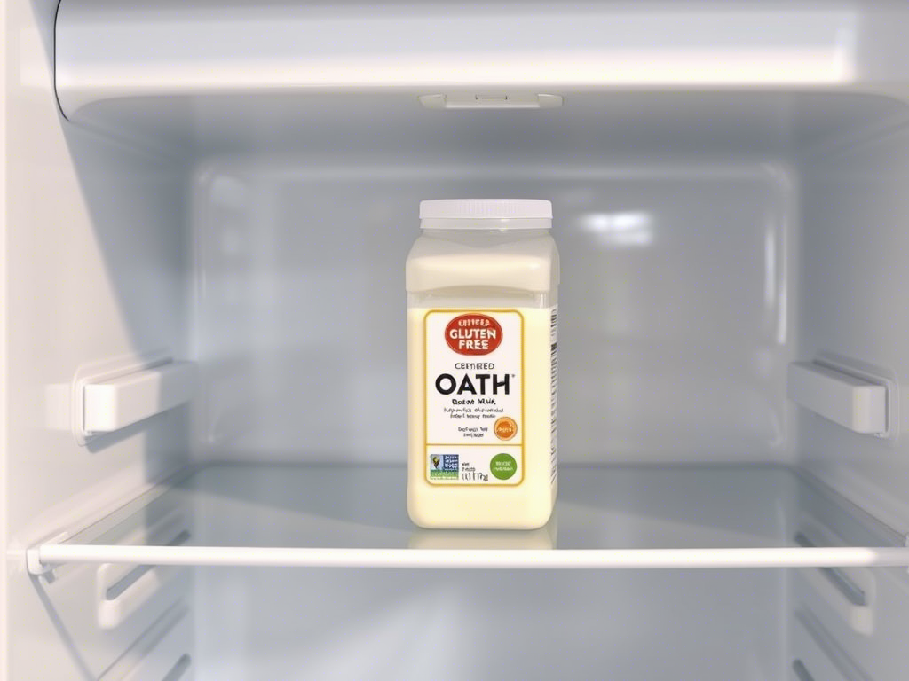 Two glasses of creamy oat milk with certified gluten-free oats versus regular oats - visual guide for gluten-conscious consumers