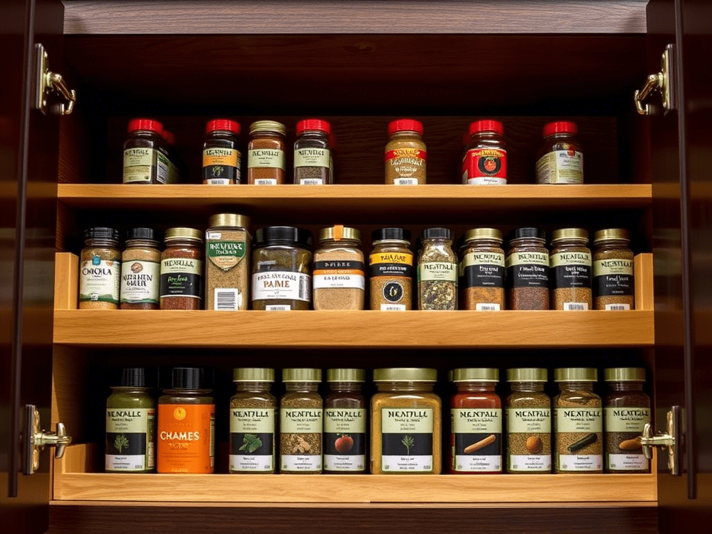 Airtight spice jars storing homemade blackened seasoning