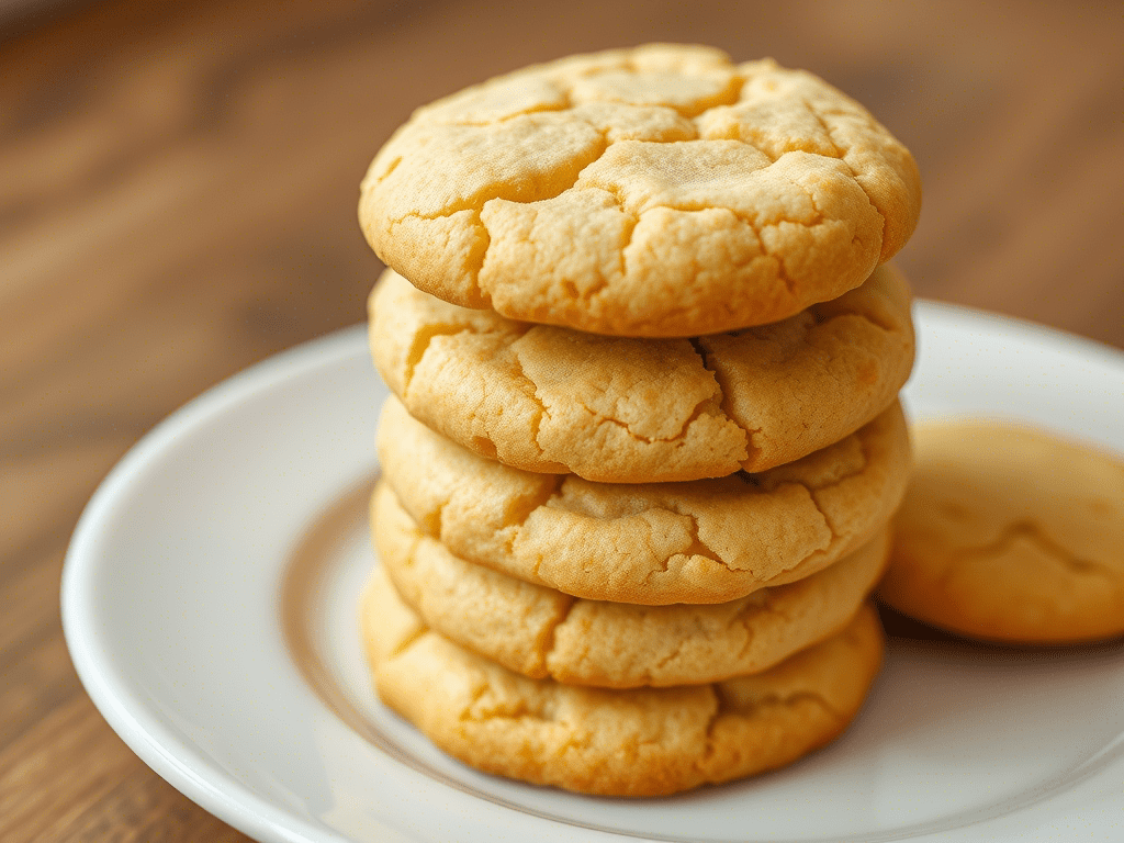 fresh homemade cake mix cookies on plate