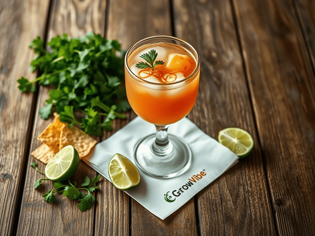 “Traditional Mexican coctel de camaron served in a glass with lime and tortilla chips on a rustic table”