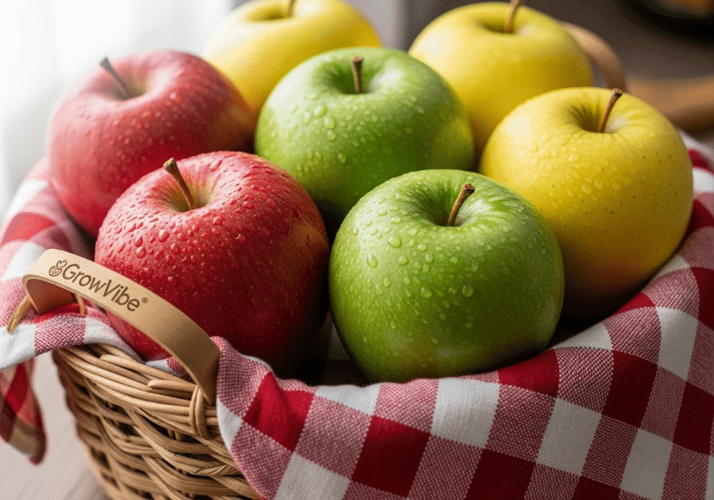 Best apples for homemade applesauce recipe displayed in a basket